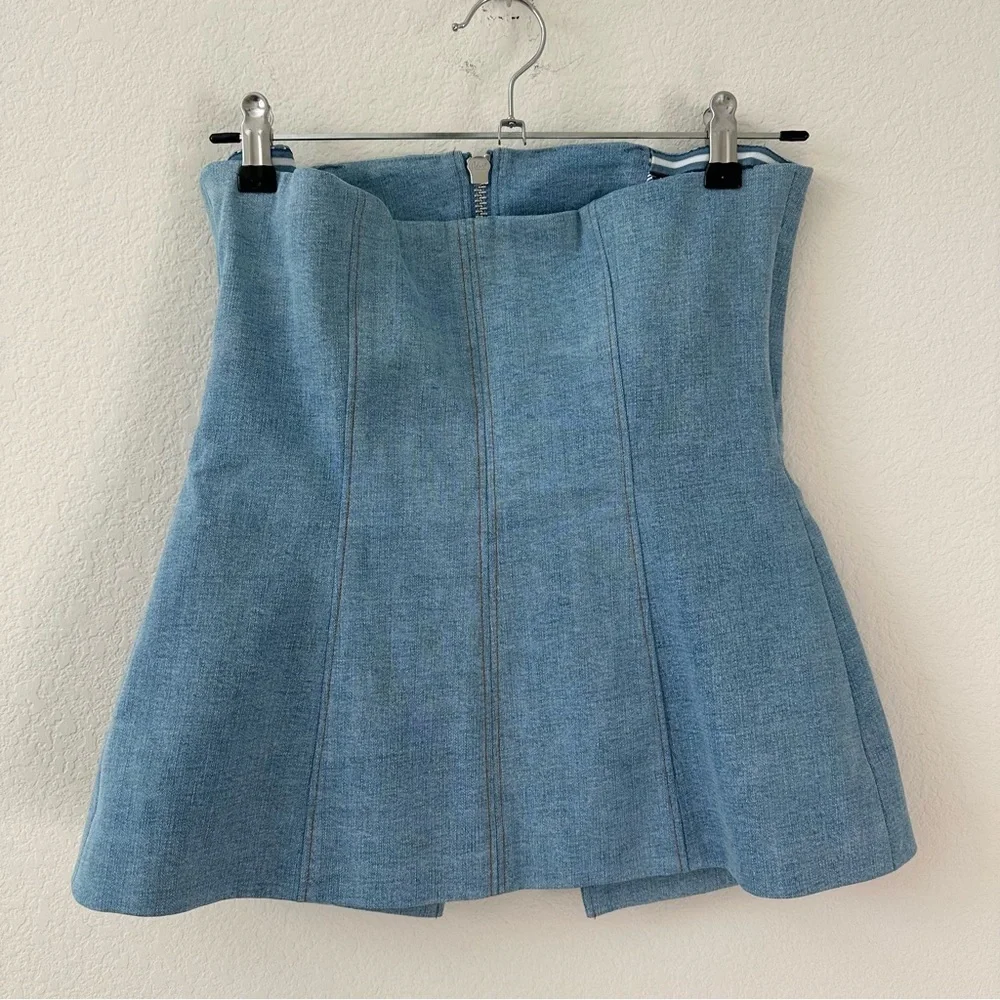 VERONICA BEARD Maeve strapless denim bustier top SZ US 8 - Picture 6 of 7